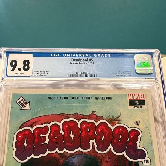 DEADPOOL Comic #5 9.8 CGC Slab Garbage Pail Kids Homage Skottie Young Marvel - Picture 3 of 5